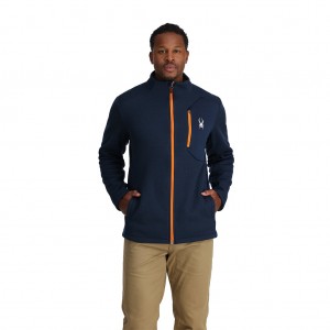 Spyder Bandit Full Zip Fleecejackor Herr Marinblå | 29406VLCU