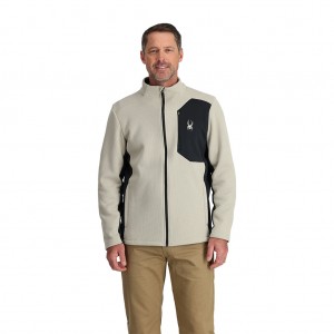 Spyder Bandit Full Zip Fleecejackor Herr Beige | 58713GZJC