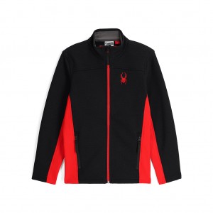 Spyder Bandit Full Zip Fleecejackor Pojke Svarta | 74253HIZS