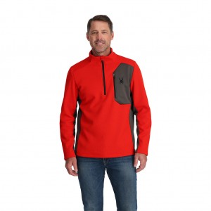 Spyder Bandit Half Zip Fleecejackor Herr Volcano | 20935HBTU