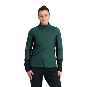 Spyder Bandita Full Zip Tröjor Dam Grå Gröna | 95063BFKM