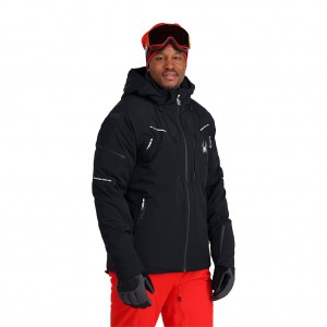 Spyder Pinnacle Isolerade Jackor Herr Svarta | 63875AZGX