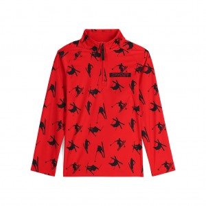 Spyder Ski Day Half Zip Fleecejackor Pojke Volcano | 31720FNBC